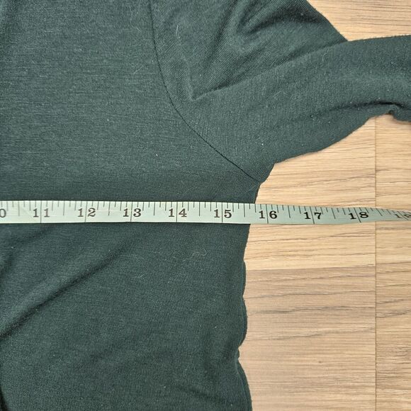 EXPRESS Top Womens Green Longsleeve Mockneck Cutout Blouse XS - Picture 5 of 7